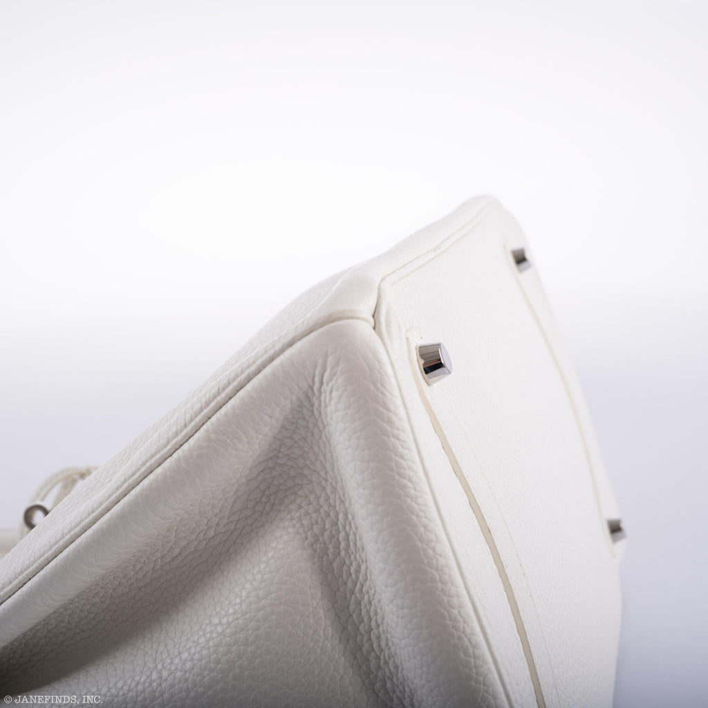 Hermes Birkin 35 White Clemence leather Palladium Hardware