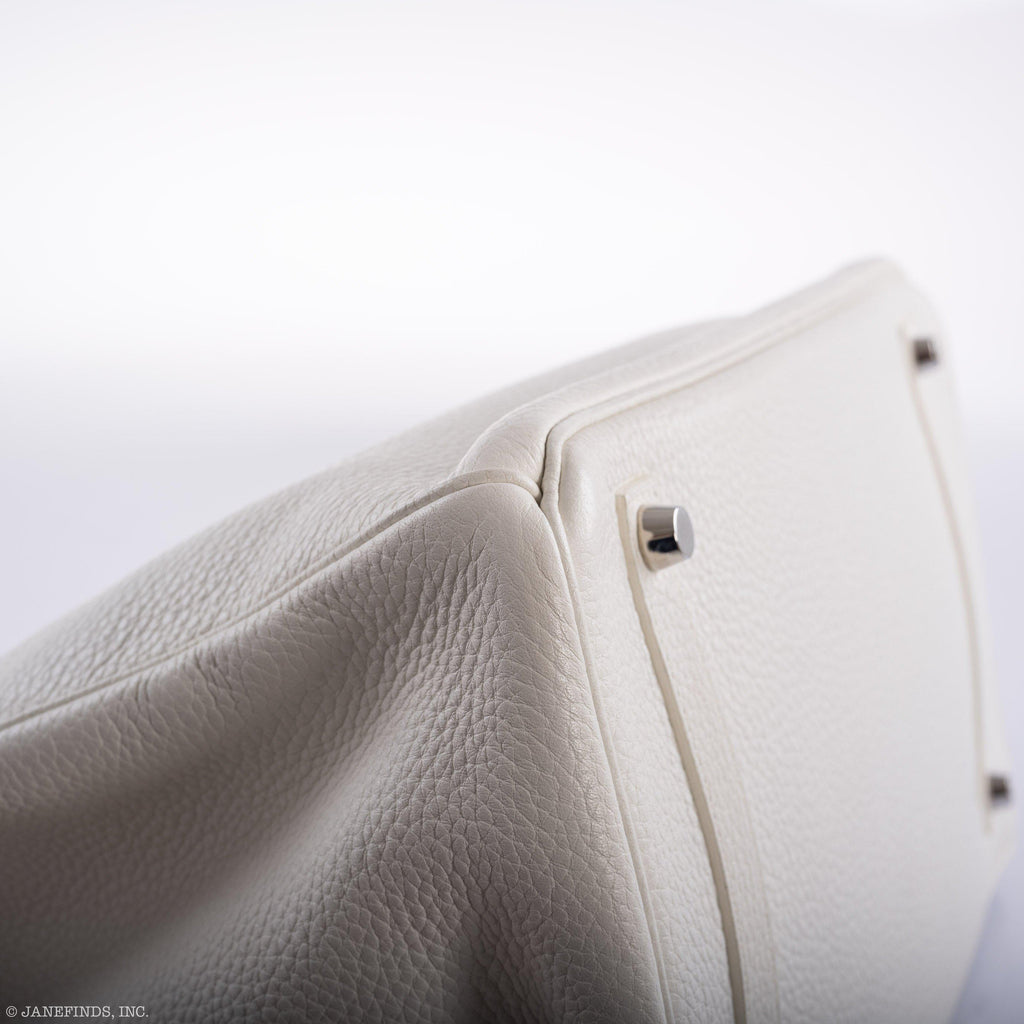 Hermes Birkin 35 White Clemence leather Palladium Hardware