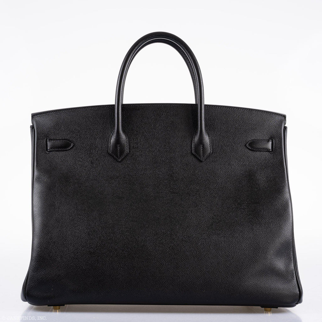 Hermes Birkin 40 Black Epsom Leather Gold Hardware