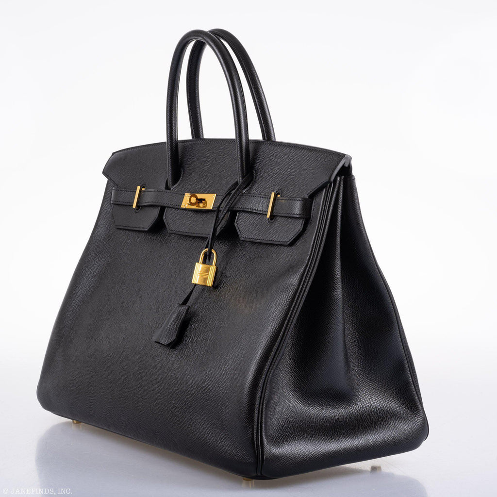 Hermes Birkin 40 Black Epsom Leather Gold Hardware
