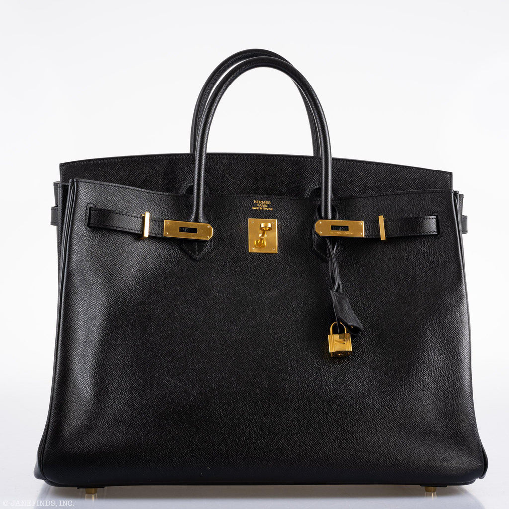 Hermes Birkin 40 Black Epsom Leather Gold Hardware