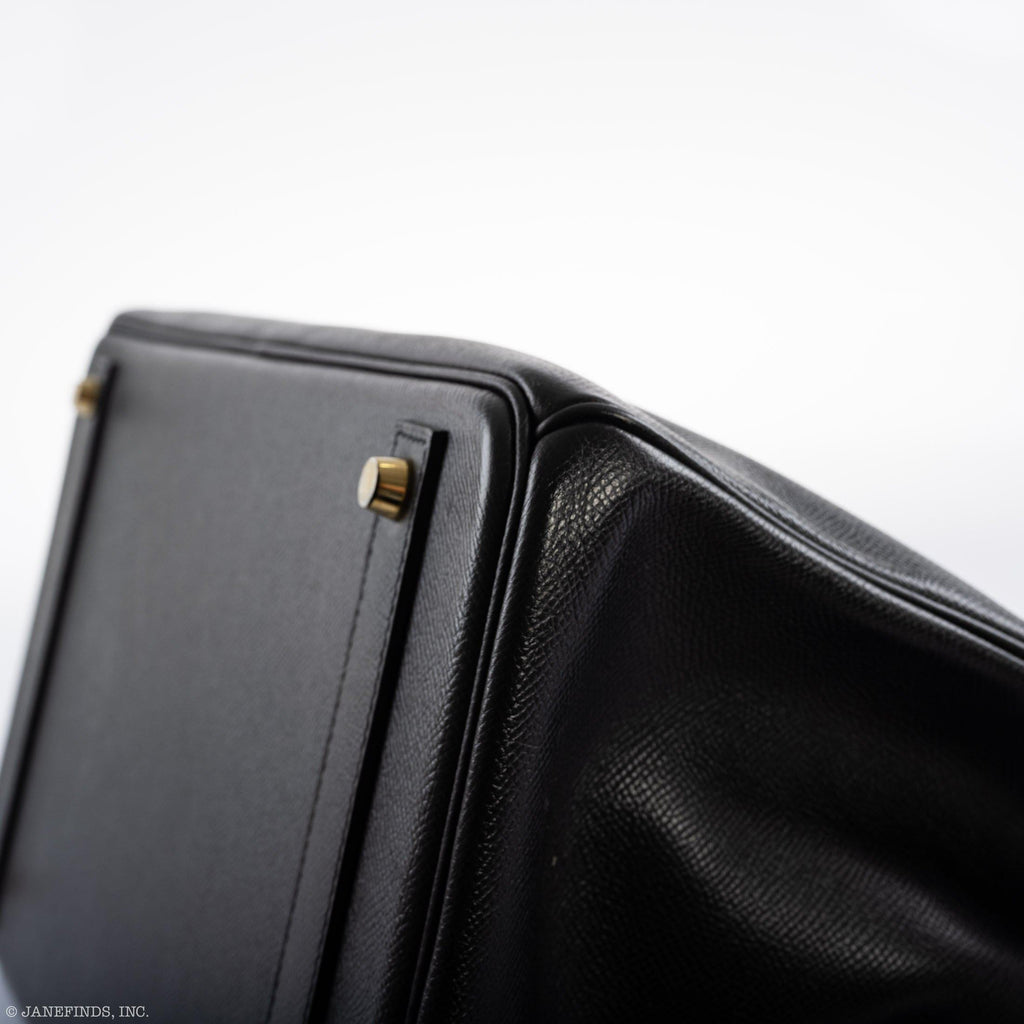 Hermes Birkin 40 Black Epsom Leather Gold Hardware