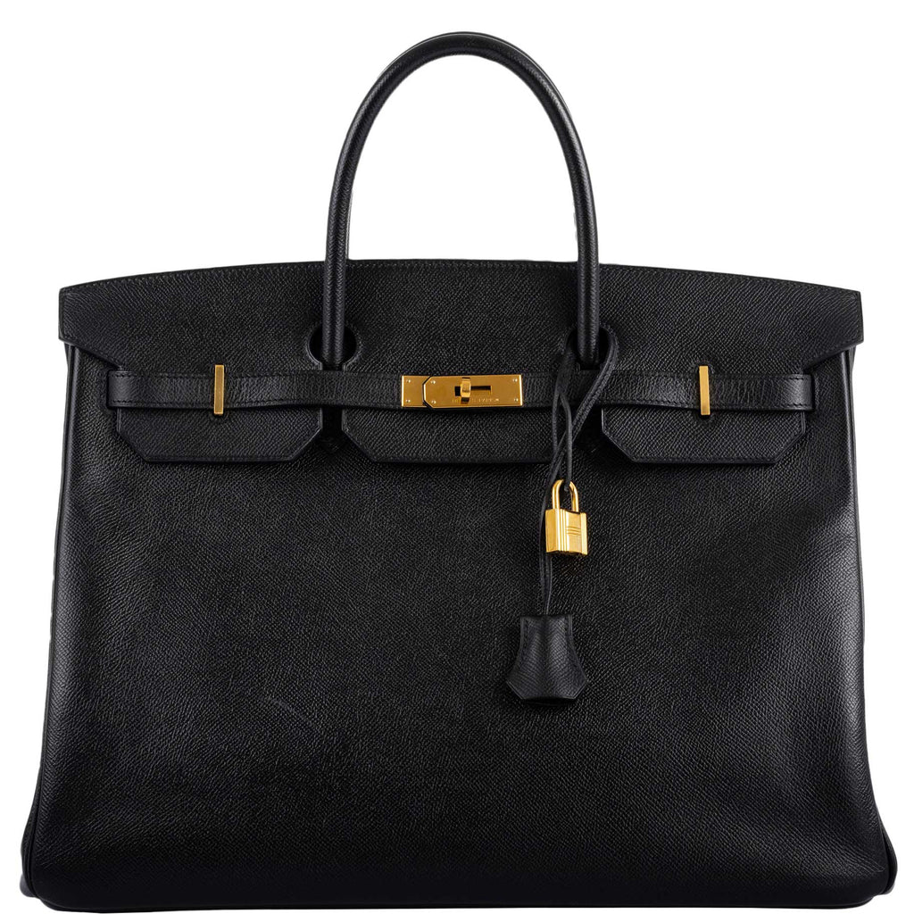 Hermes Birkin 40 Black Epsom Leather Gold Hardware
