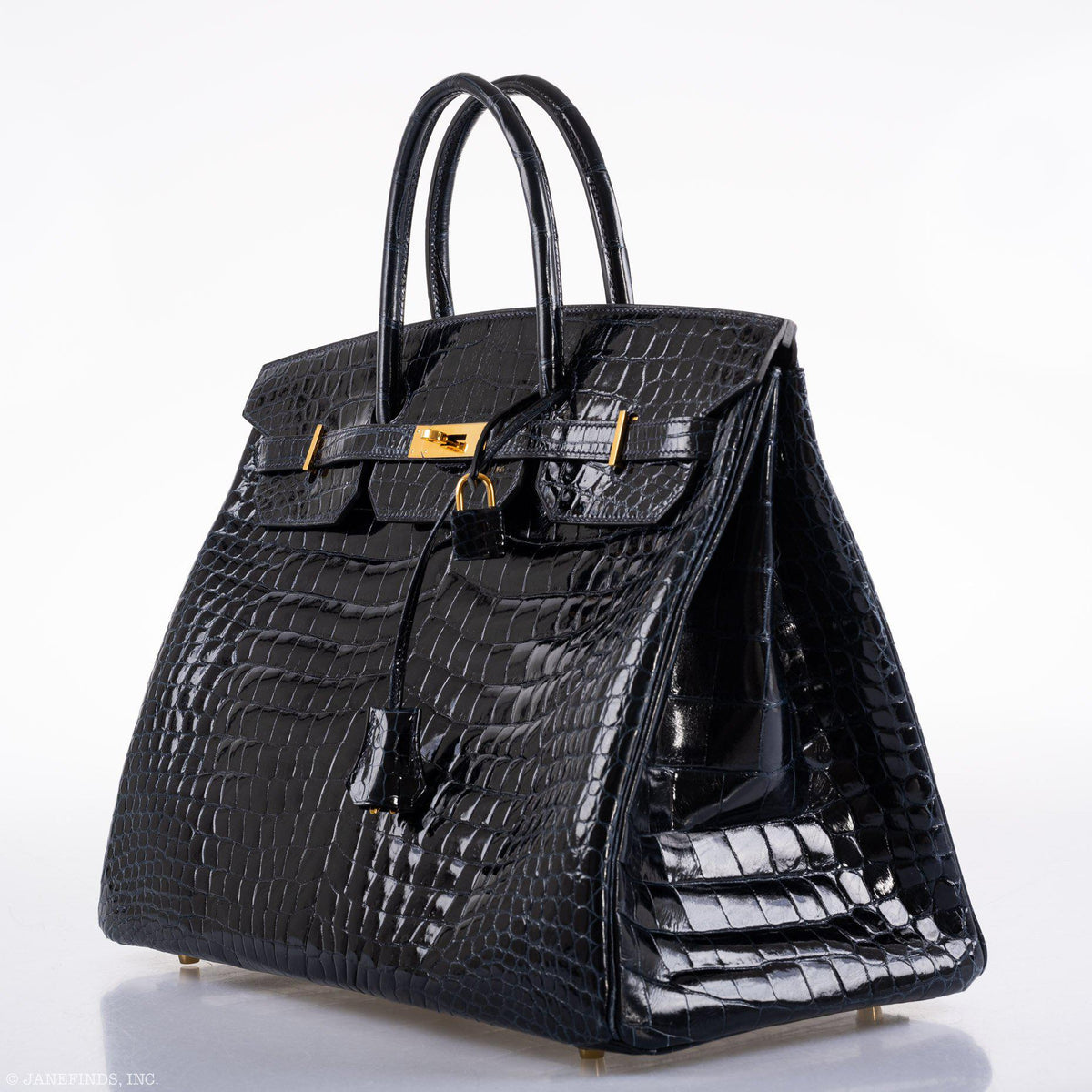 Hermes Birkin 40 Blue Nuit Porosus Crocodile Gold Hardware