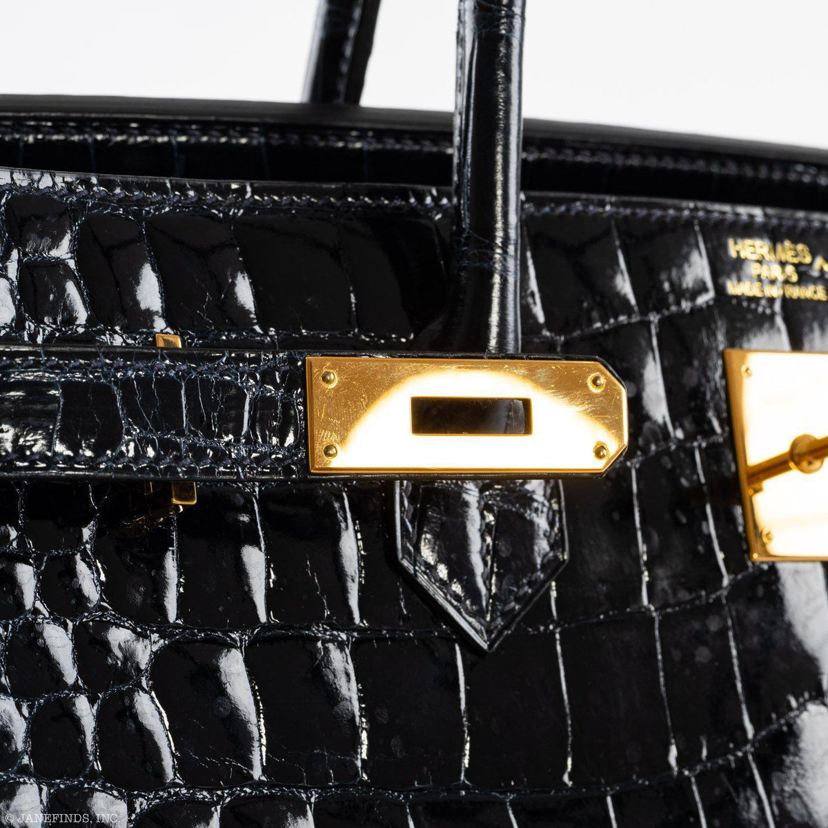 Hermes Birkin 40 Blue Nuit Porosus Crocodile Gold Hardware