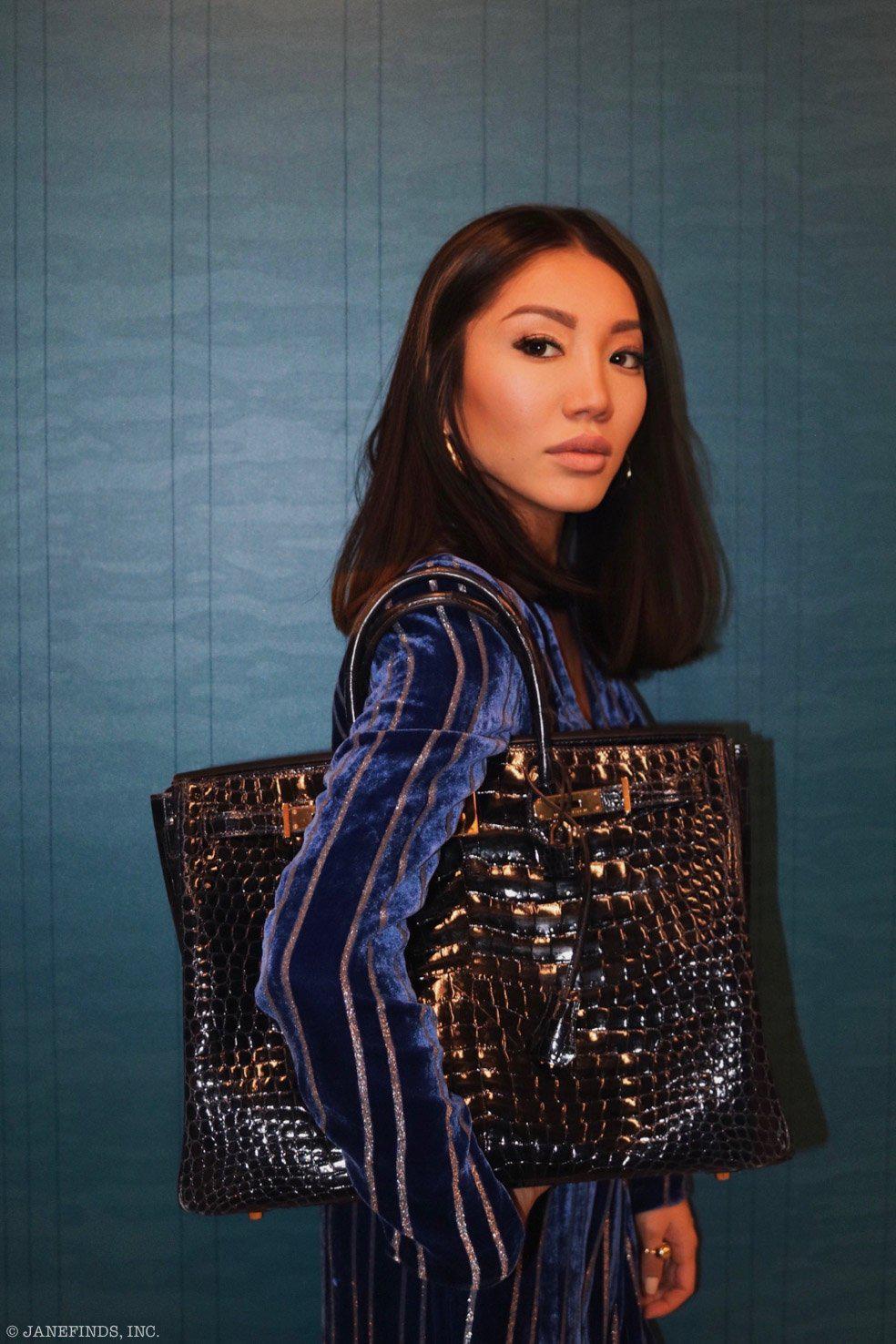 Hermes Birkin 40 Blue Nuit Porosus Crocodile Gold Hardware