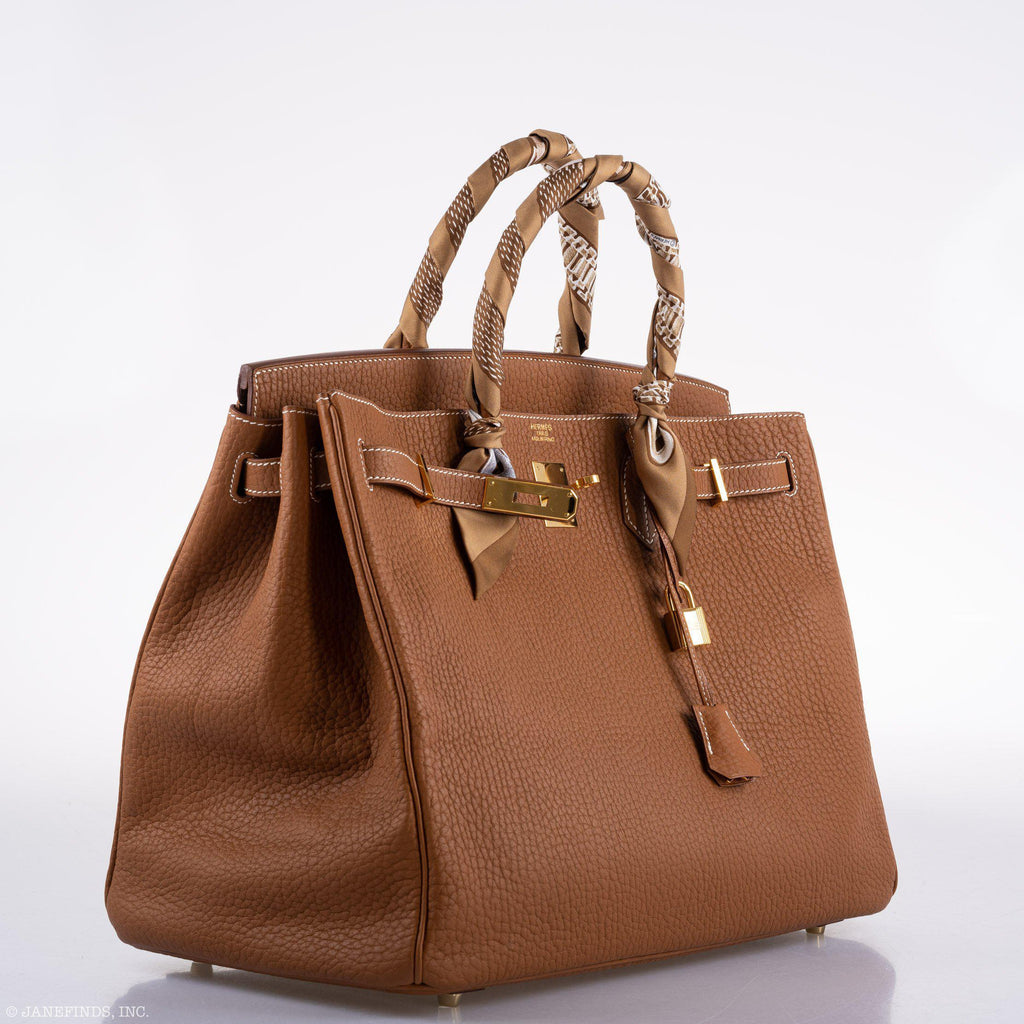 Hermes Birkin 40 Gold Fjord Leather Gold Hardware