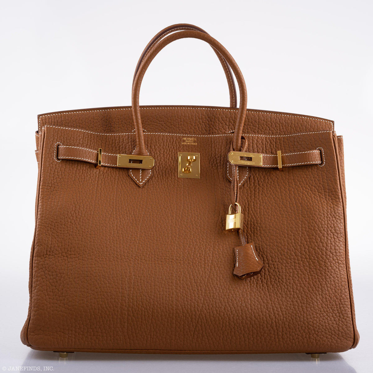 Hermes Birkin 40 Gold Fjord Leather Gold Hardware