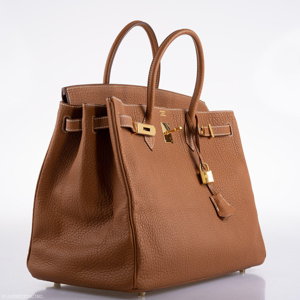 Hermes Birkin 40 Gold Fjord Leather Gold Hardware