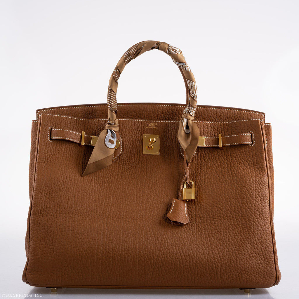 Hermes Birkin 40 Gold Fjord Leather Gold Hardware