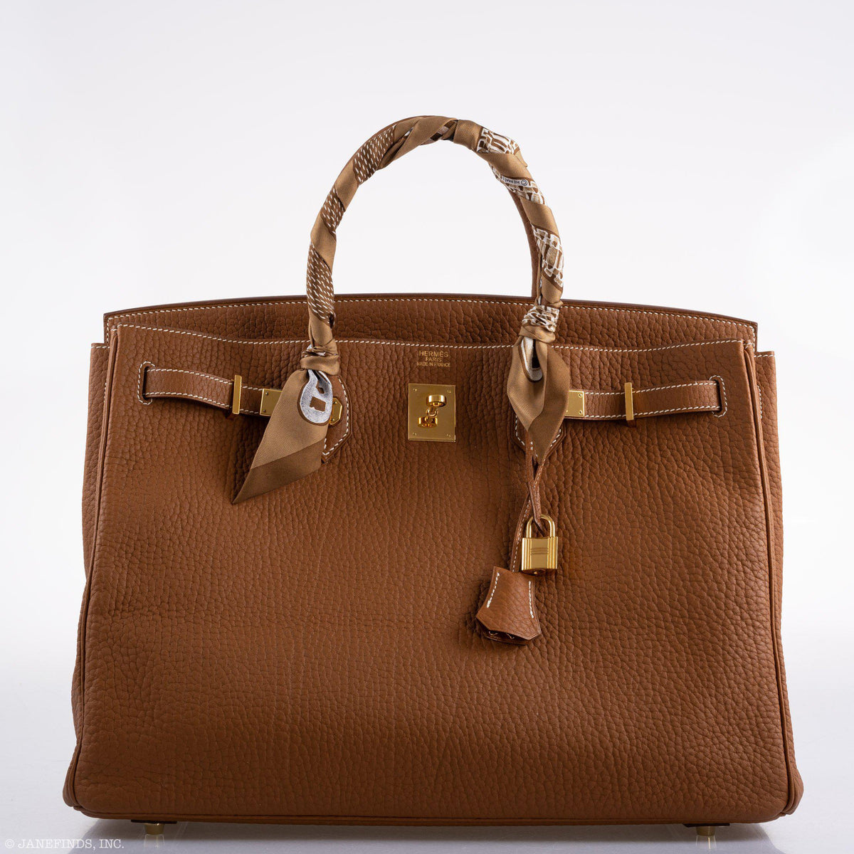 Hermes Birkin 40 Gold Fjord Leather Gold Hardware