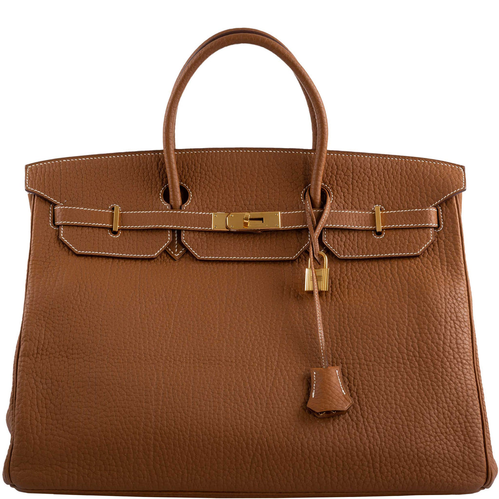 Hermes Birkin 40 Gold Fjord Leather Gold Hardware