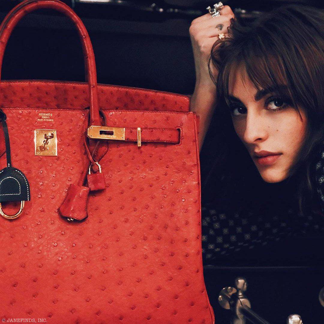 Hermes Birkin 40 Rouge Vif Ostrich with Gold Hardware