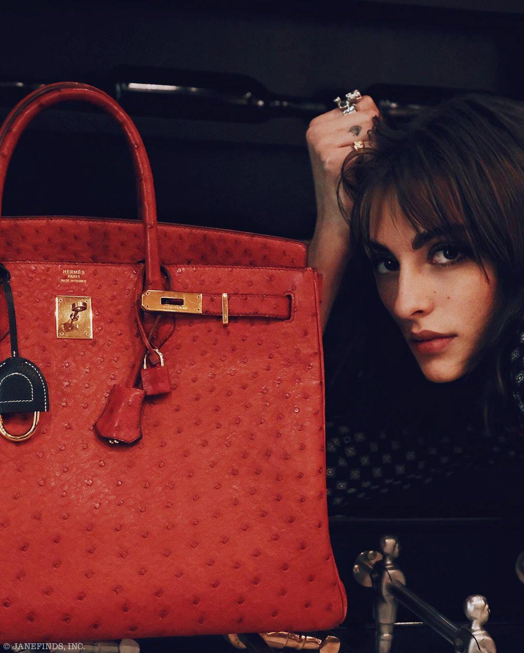 Hermes Birkin 40 Rouge Vif Ostrich with Gold Hardware