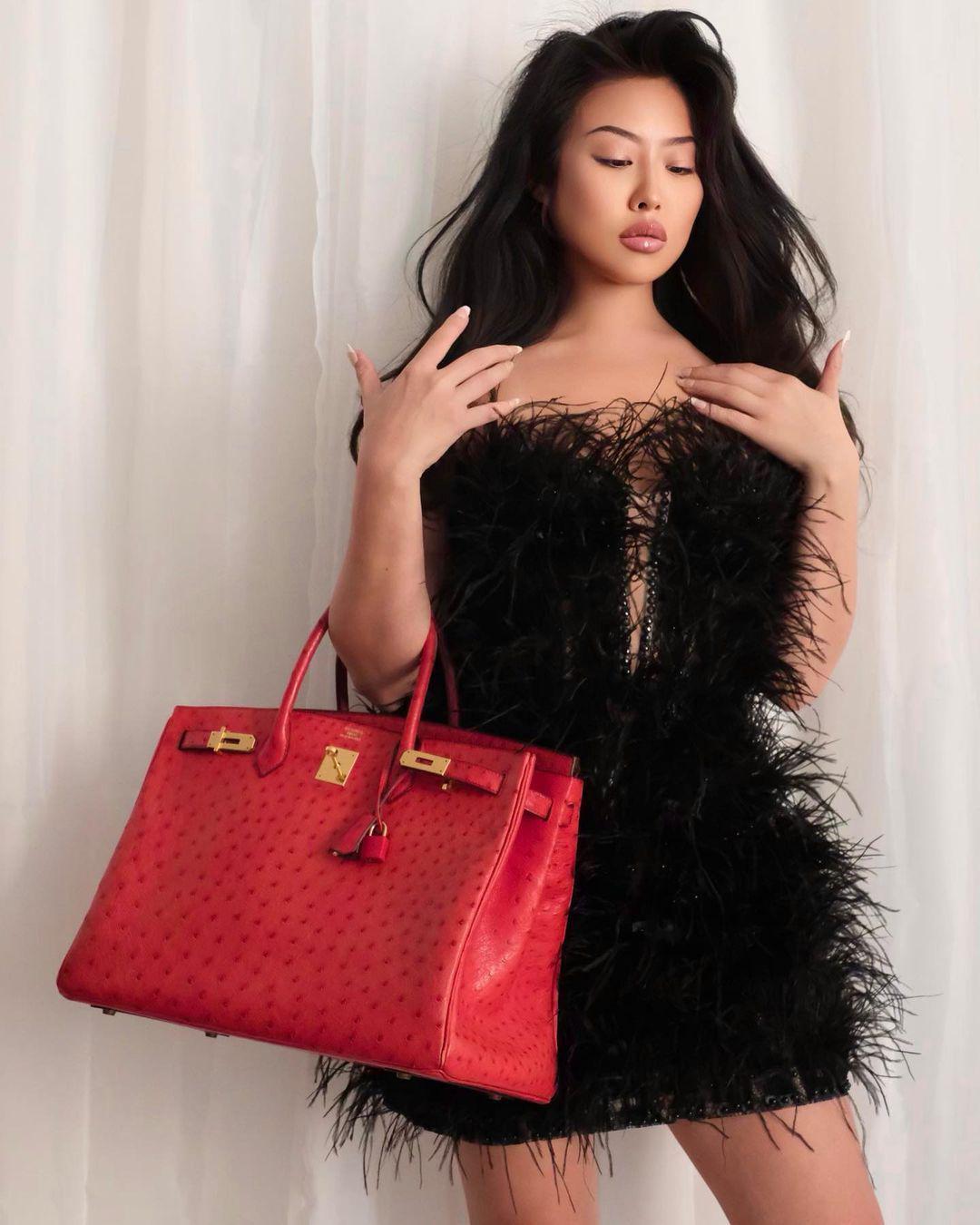 Hermes Birkin 40 Rouge Vif Ostrich with Gold Hardware