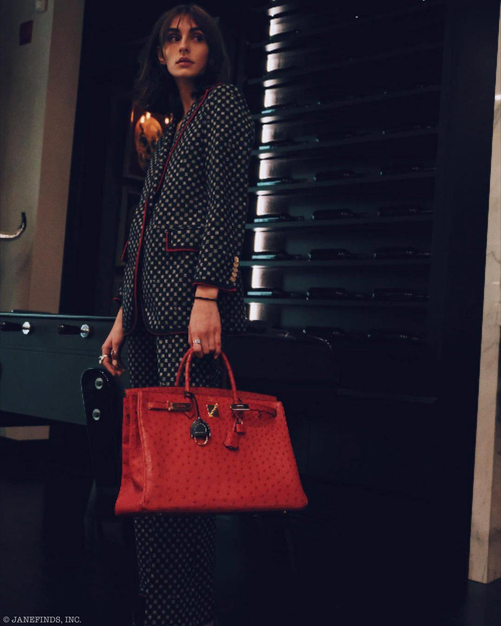 Hermes Birkin 40 Rouge Vif Ostrich with Gold Hardware