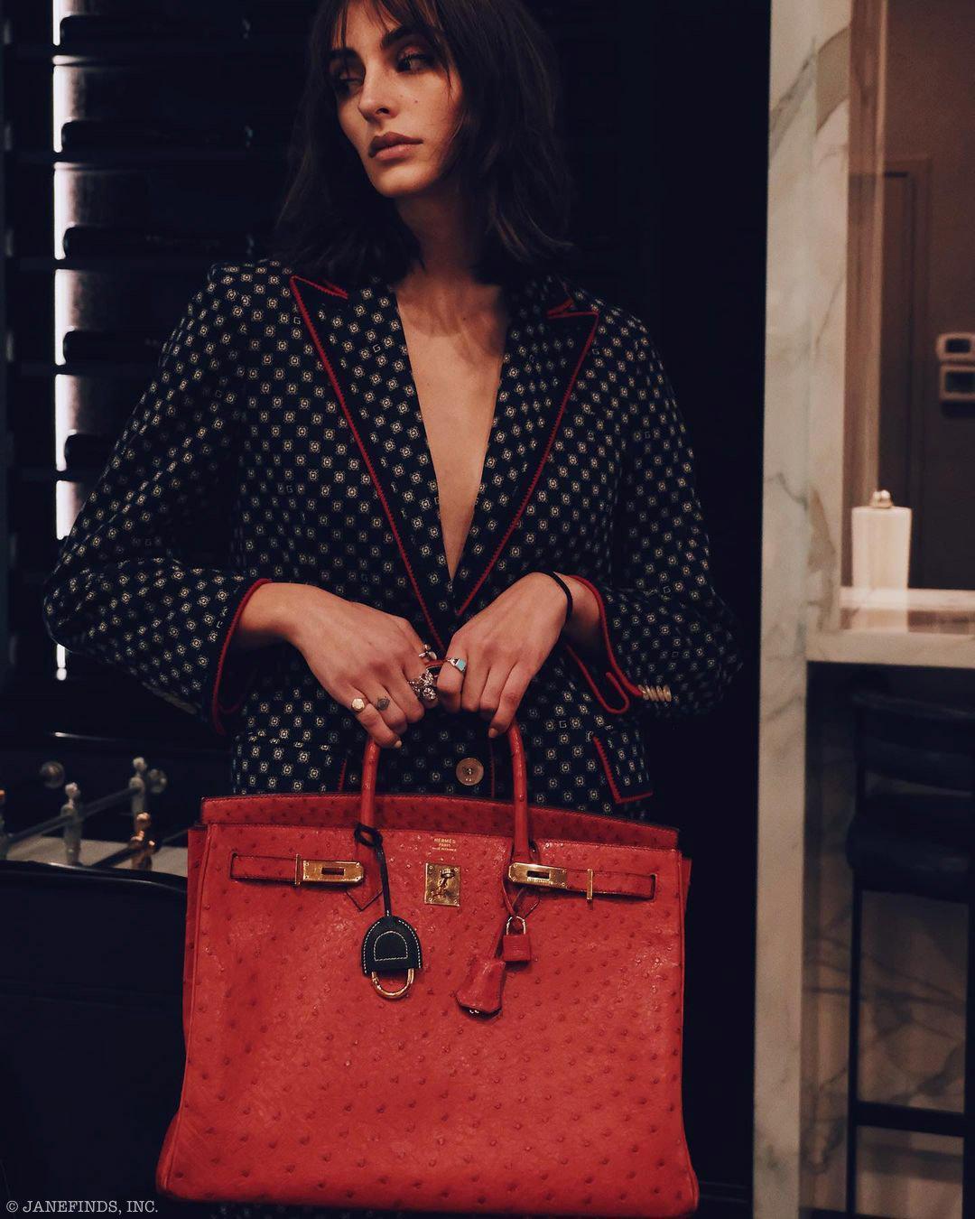Hermes Birkin 40 Rouge Vif Ostrich with Gold Hardware