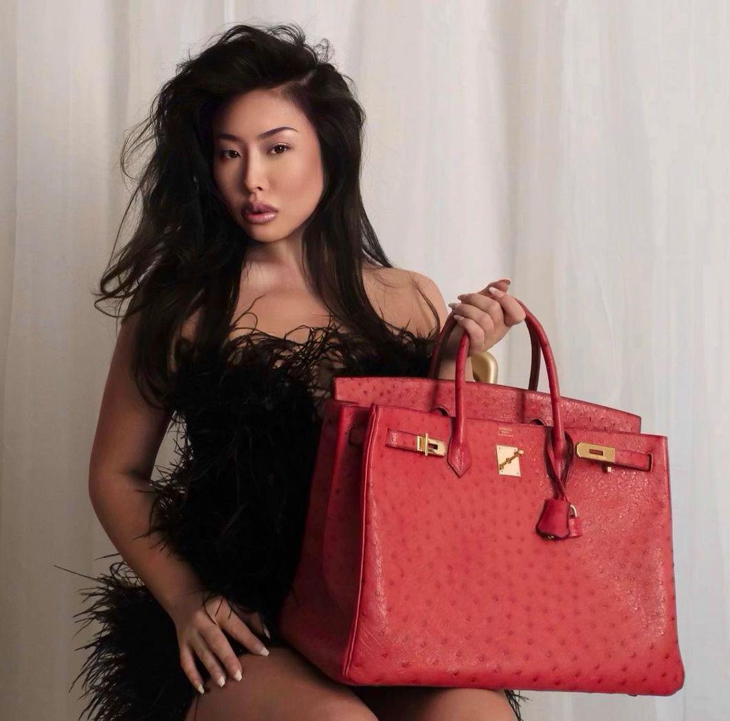 Hermes Birkin 40 Rouge Vif Ostrich with Gold Hardware