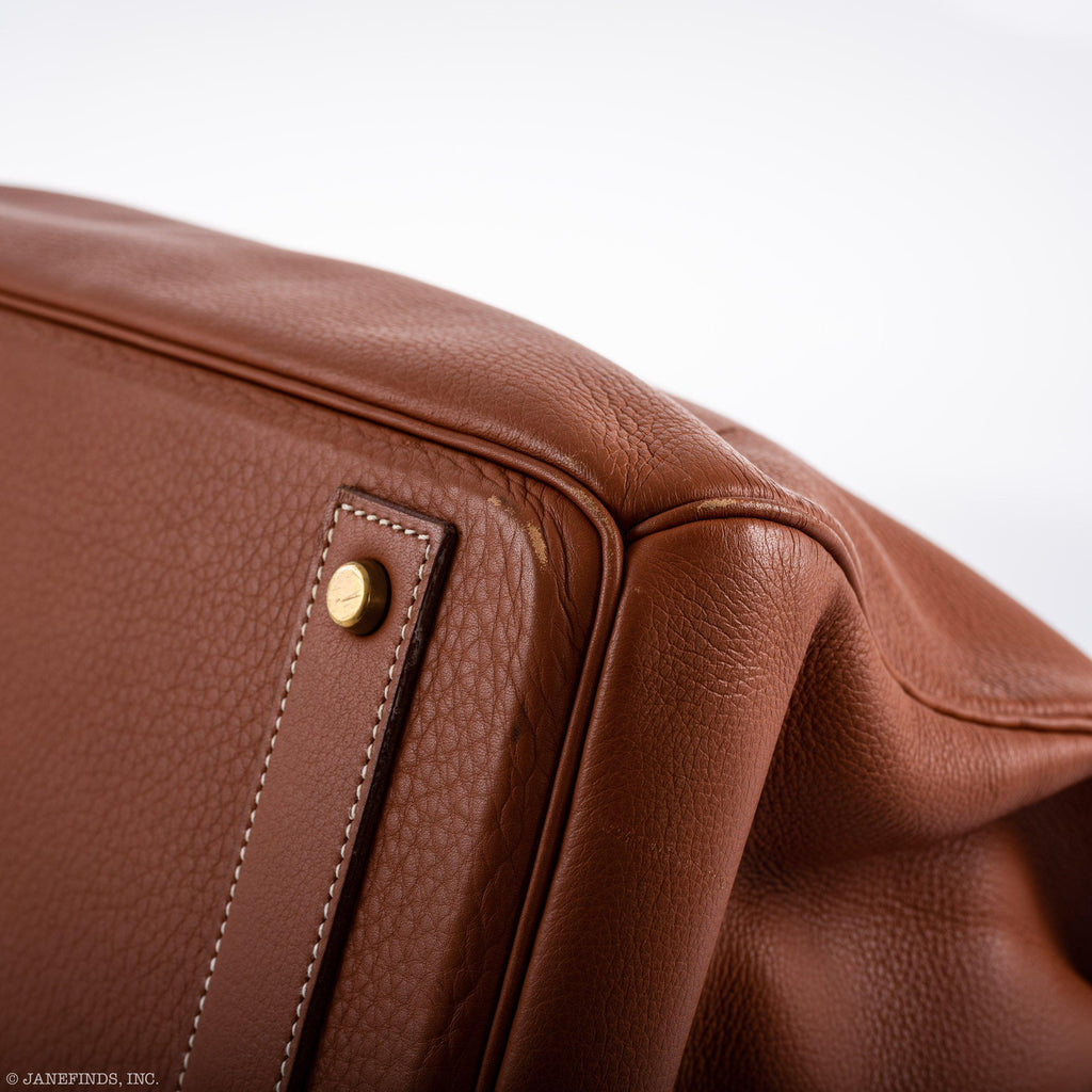 Hermes Birkin 45 HAC Etrusque Clemence Gold Hardware