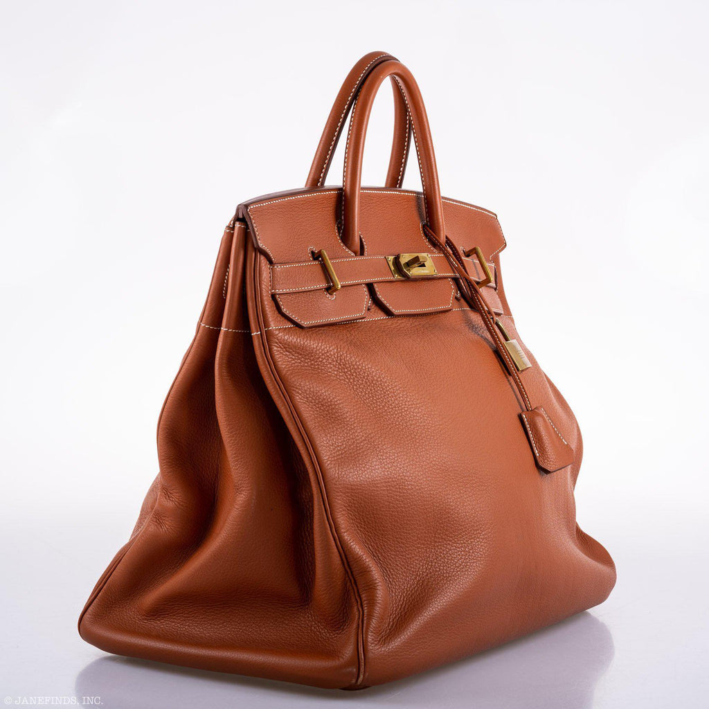 Hermes Birkin 45 HAC Etrusque Clemence Gold Hardware