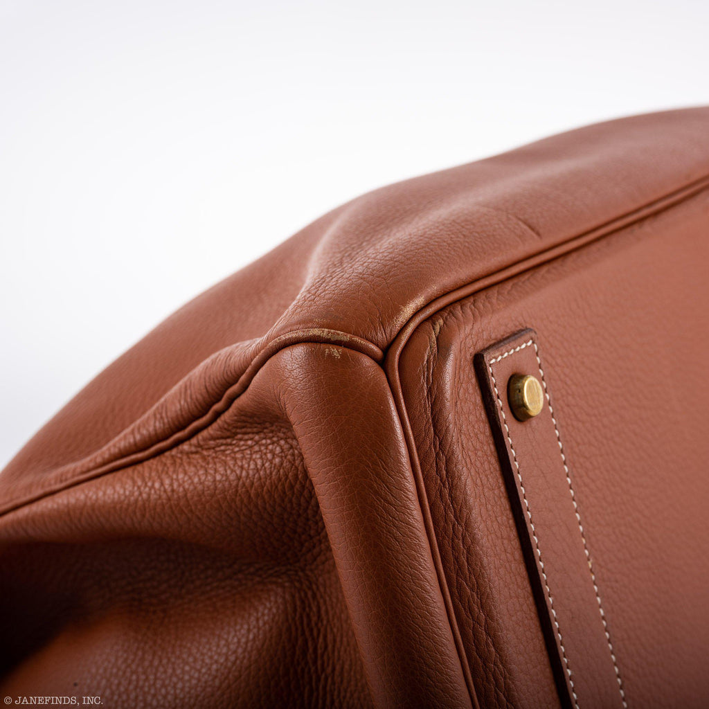 Hermes Birkin 45 HAC Etrusque Clemence Gold Hardware