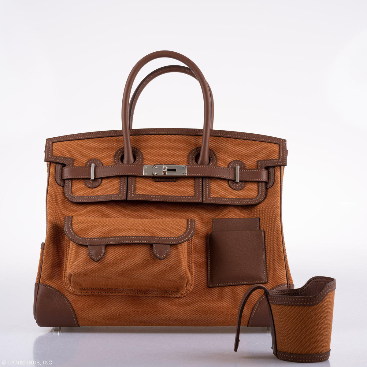 Hermes Birkin Cargo 35 Marron d’Inde Swift & Gold Canvas Palladium Hardware