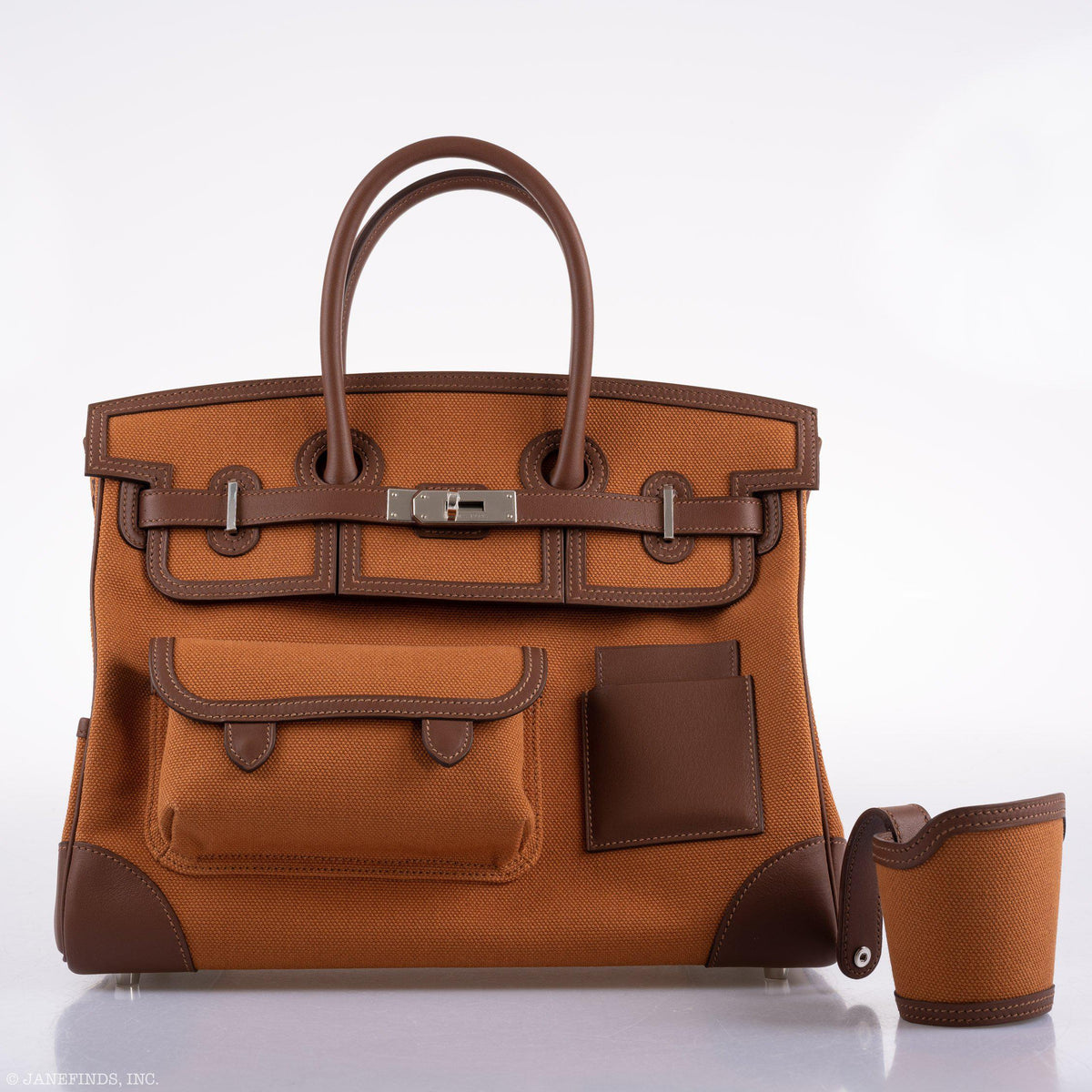 Hermes Birkin Cargo 35 Marron d’Inde Swift & Gold Canvas Palladium Hardware
