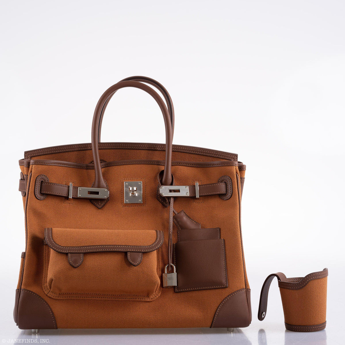 Hermes Birkin Cargo 35 Marron d’Inde Swift & Gold Canvas Palladium Hardware