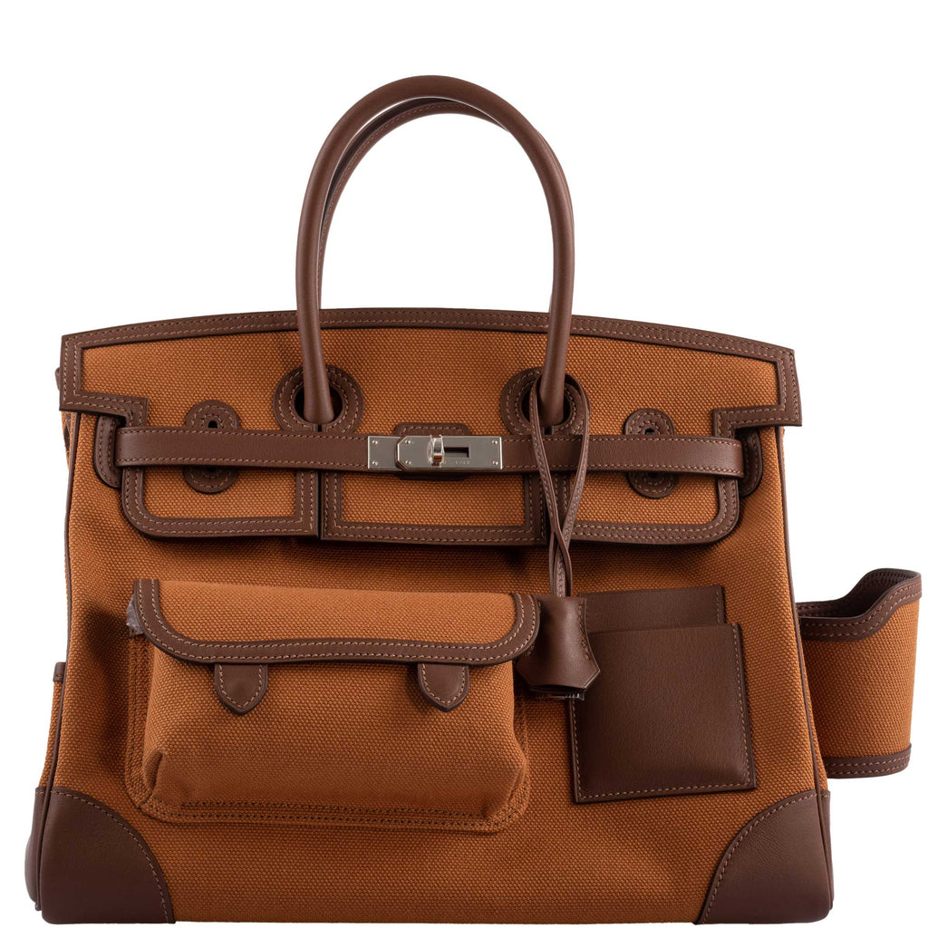 Hermes Birkin Cargo 35 Marron d’Inde Swift & Gold Canvas Palladium Hardware