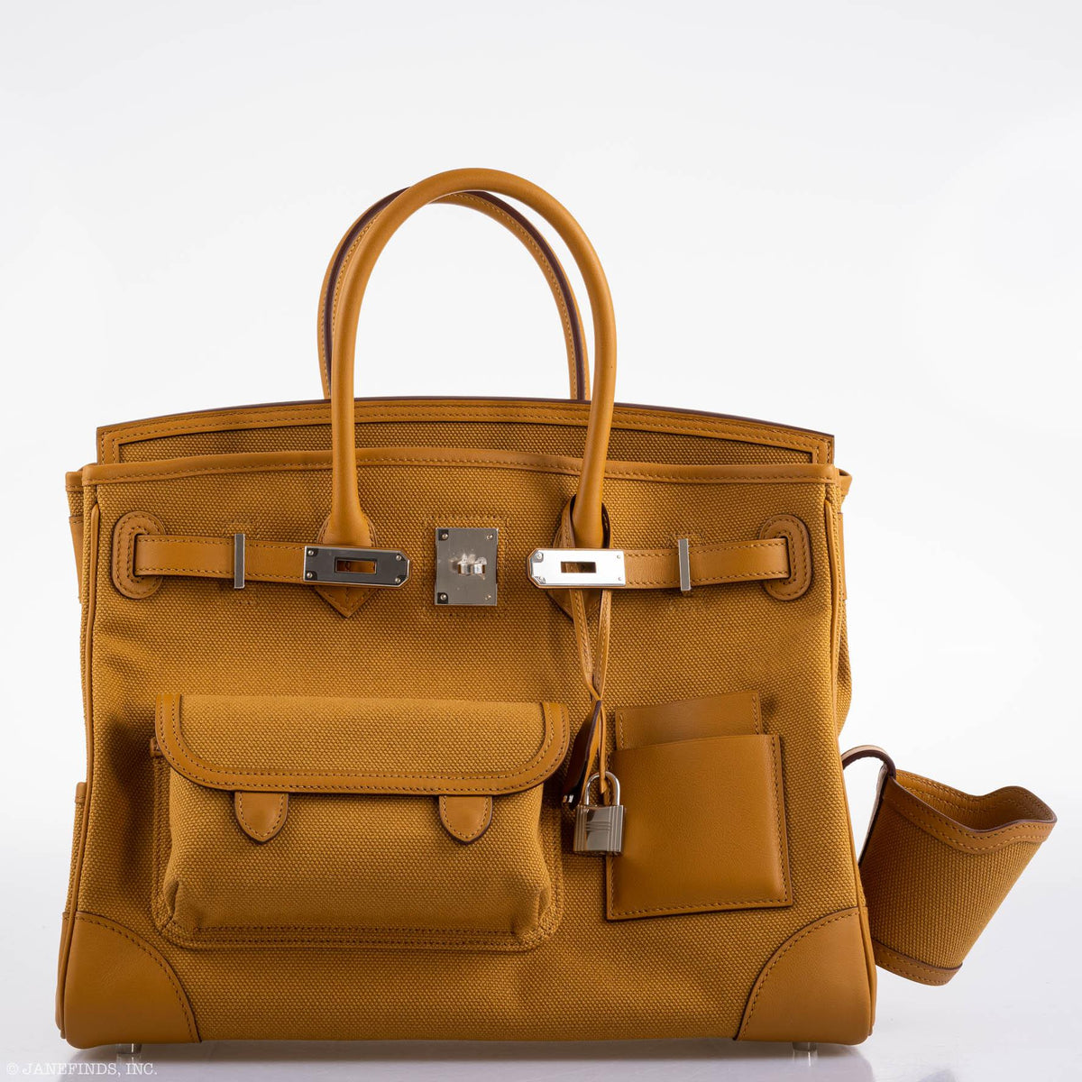 Hermes Birkin Cargo 35 Sesame Swift & Canvas Palladium Hardware