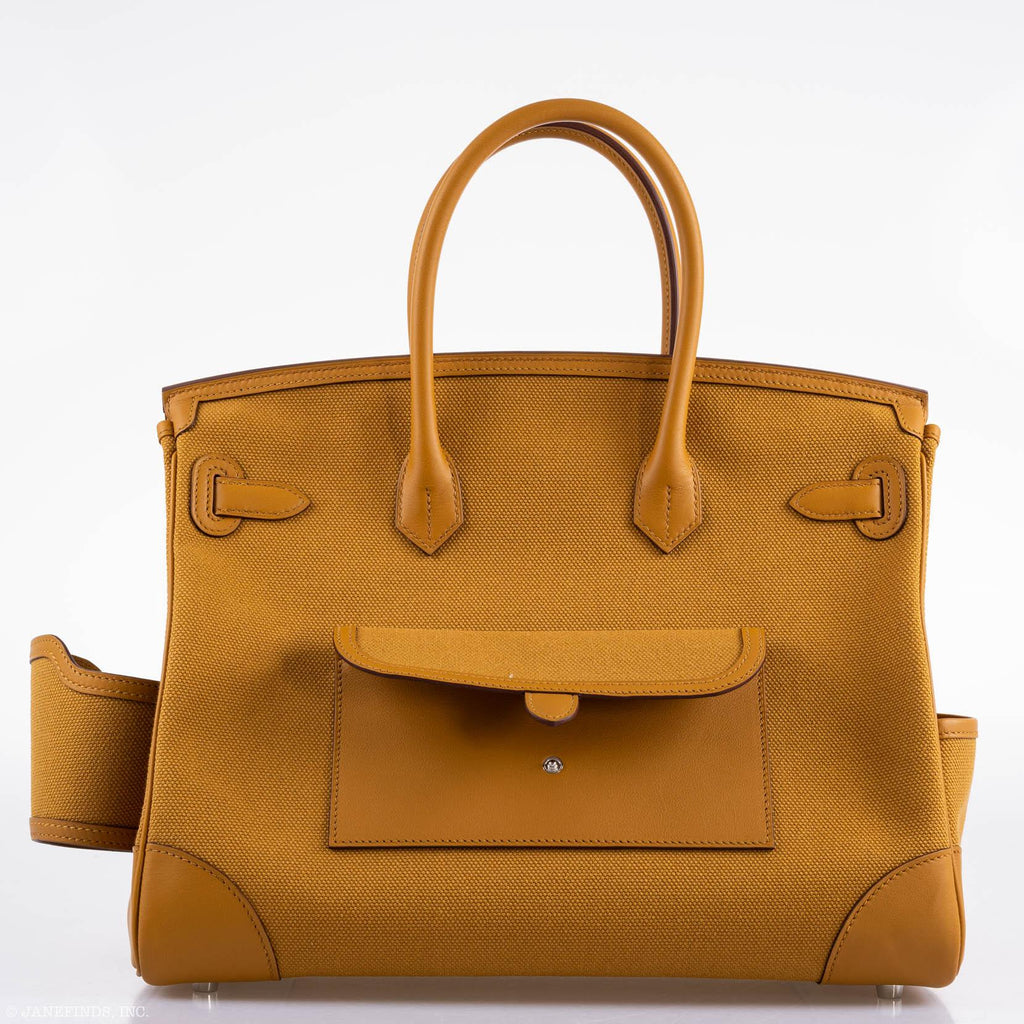 Hermes Birkin Cargo 35 Sesame Swift & Canvas Palladium Hardware