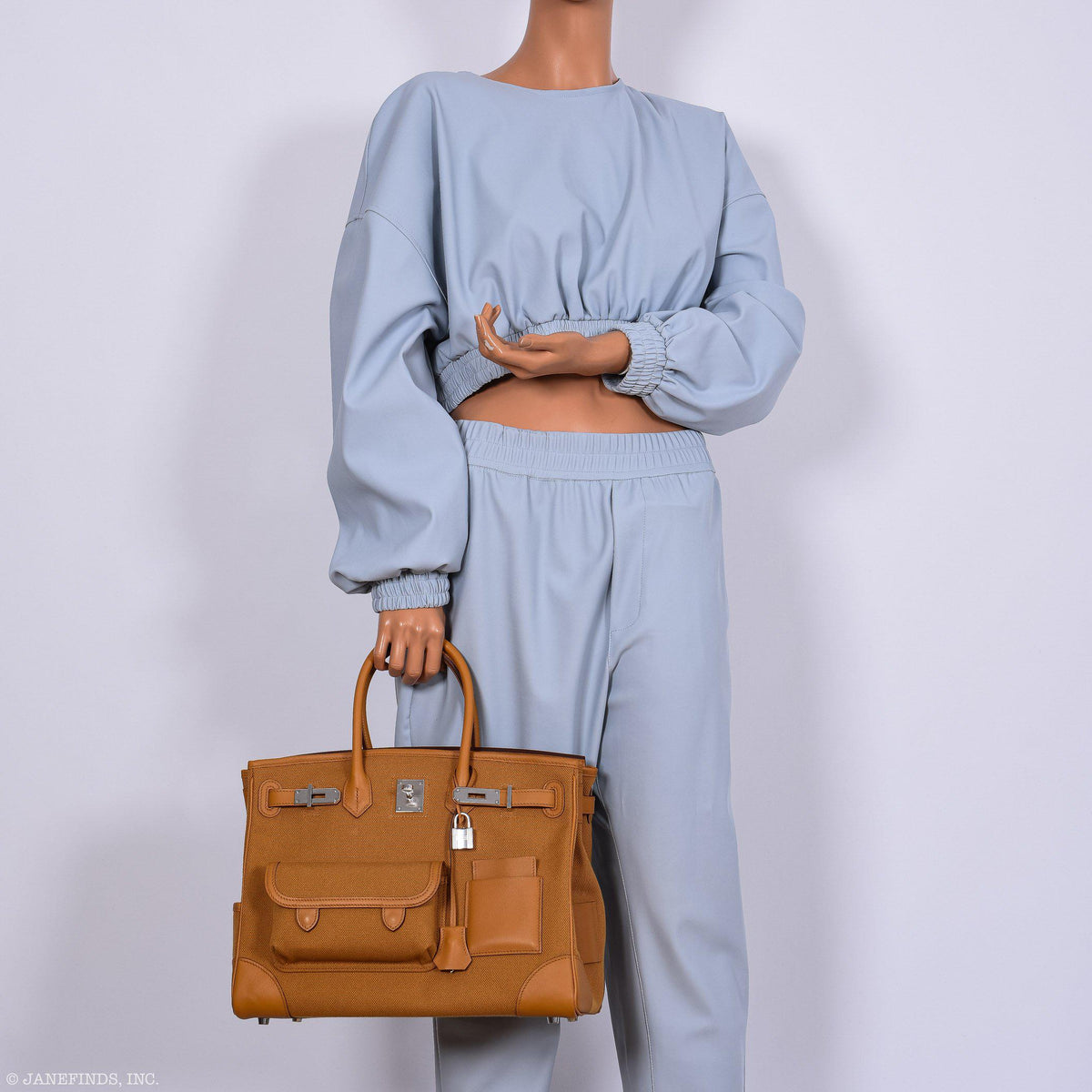 Hermes Birkin Cargo 35 Sesame Swift & Canvas Palladium Hardware