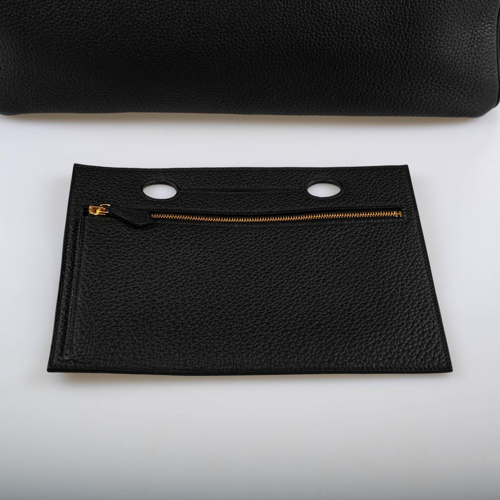 Hermes Birkin Pochette Backpocket Black Swift With Palladium Hardware