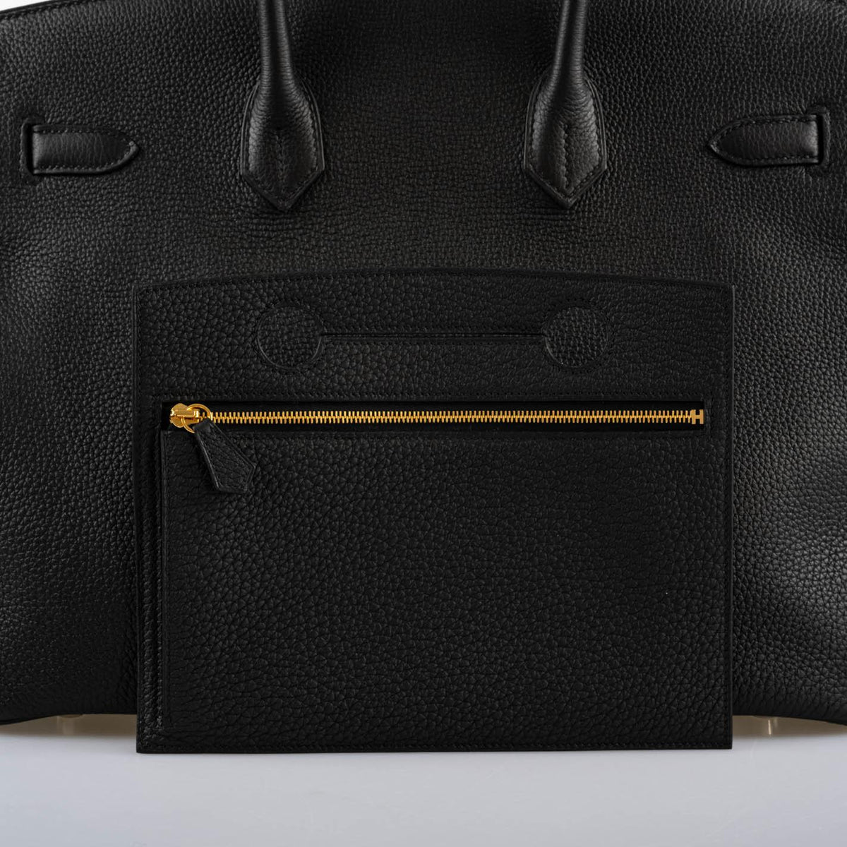 Hermes Birkin Pochette Backpocket Black Swift With Palladium Hardware