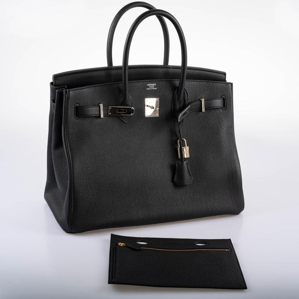 Hermes Birkin Pochette Backpocket Black Swift With Palladium Hardware