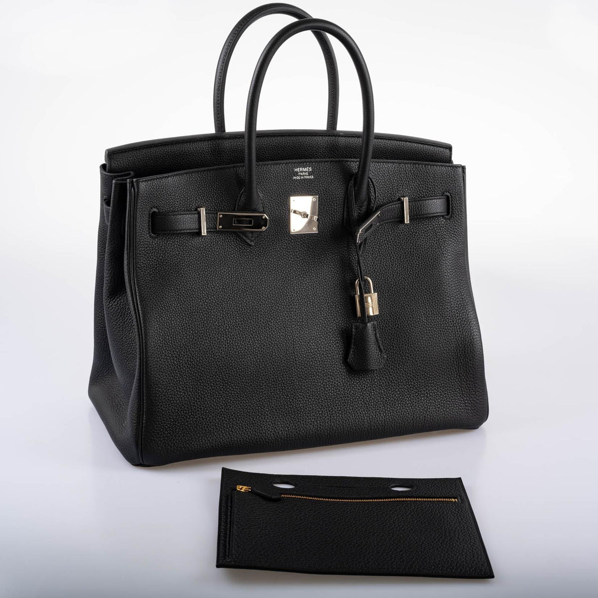 Hermes Birkin Pochette Backpocket Black Swift With Palladium Hardware