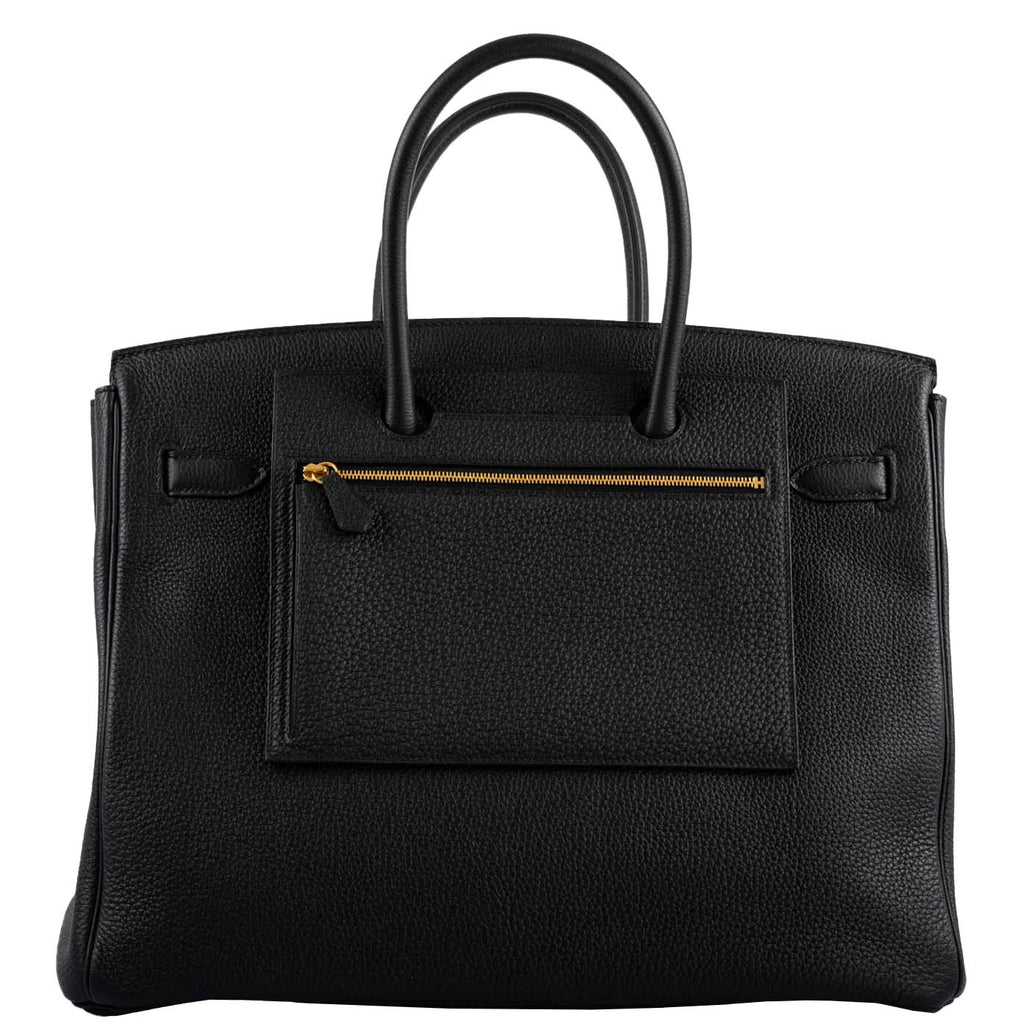 Hermes Birkin Pochette Backpocket Black Swift With Palladium Hardware