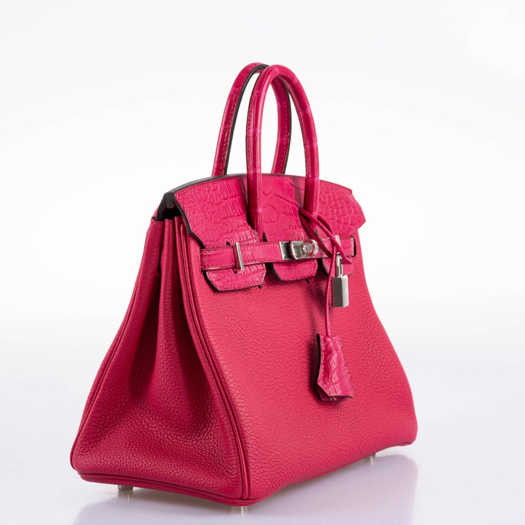 Hermes Birkin Touch 25 Framboise Togo & Matte Alligator Palladium Hardware