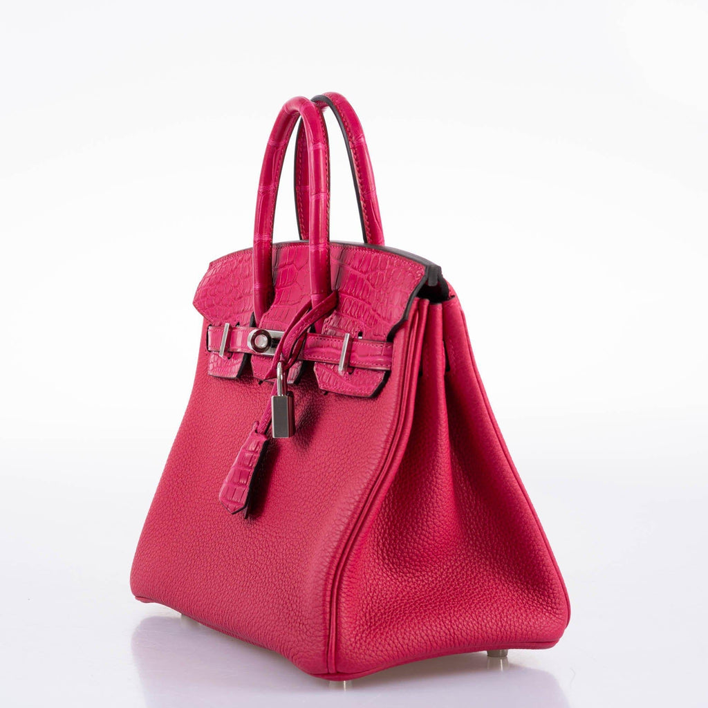 Hermes Birkin Touch 25 Framboise Togo & Matte Alligator Palladium Hardware