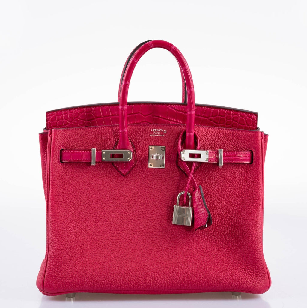 Hermes Birkin Touch 25 Framboise Togo & Matte Alligator Palladium Hardware