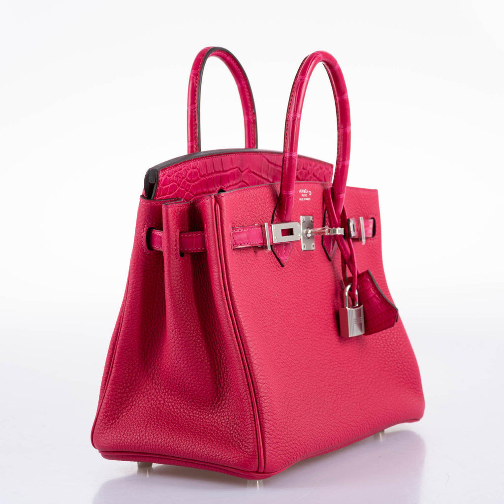 Hermes Birkin Touch 25 Framboise Togo & Matte Alligator Palladium Hardware