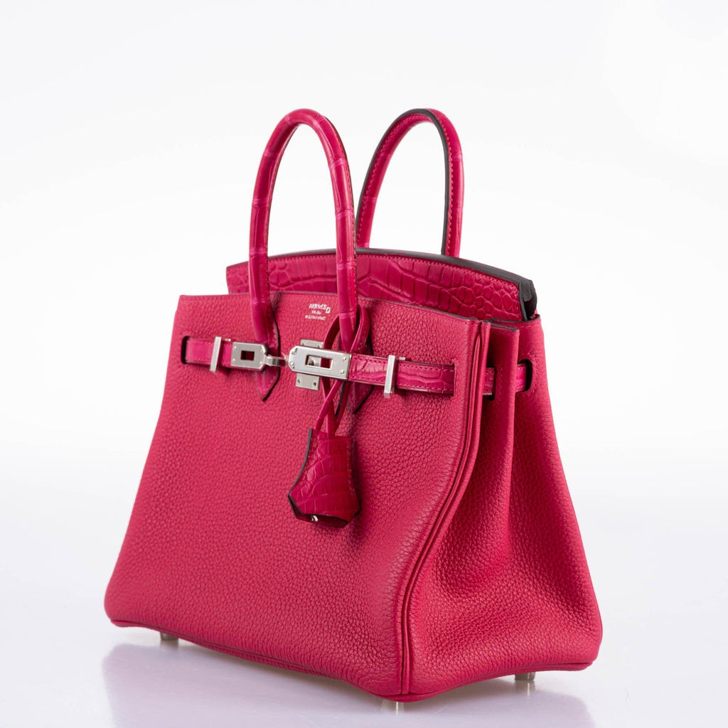 Hermes Birkin Touch 25 Framboise Togo & Matte Alligator Palladium Hardware