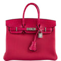 Hermes Birkin Touch 25 Framboise Togo & Matte Alligator Palladium Hardware