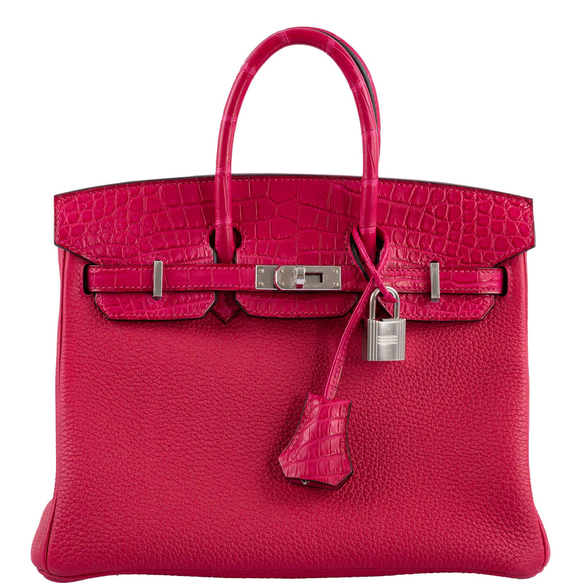 Hermes Birkin Touch 25 Framboise Togo & Matte Alligator Palladium Hardware