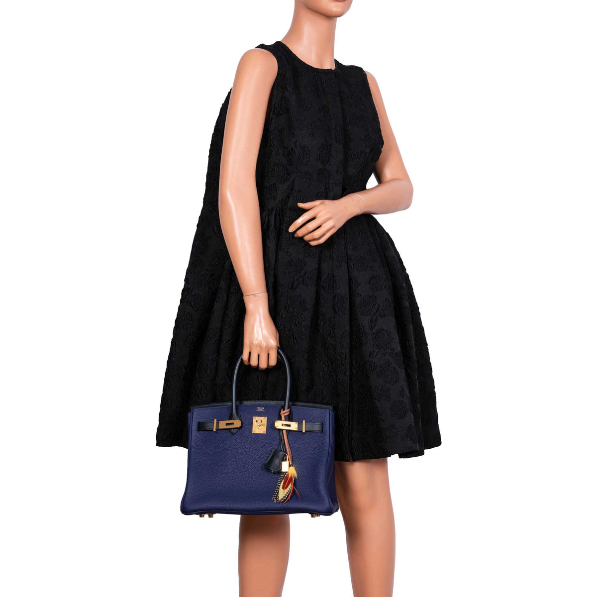 Hermes Birkin Touch 30 Bleu Encre Sombrero & Bleu Obscur Taurillon Clemence Gold Hardware