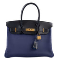 Hermes Birkin Touch 30 Bleu Encre Sombrero & Bleu Obscur Taurillon Clemence Gold Hardware