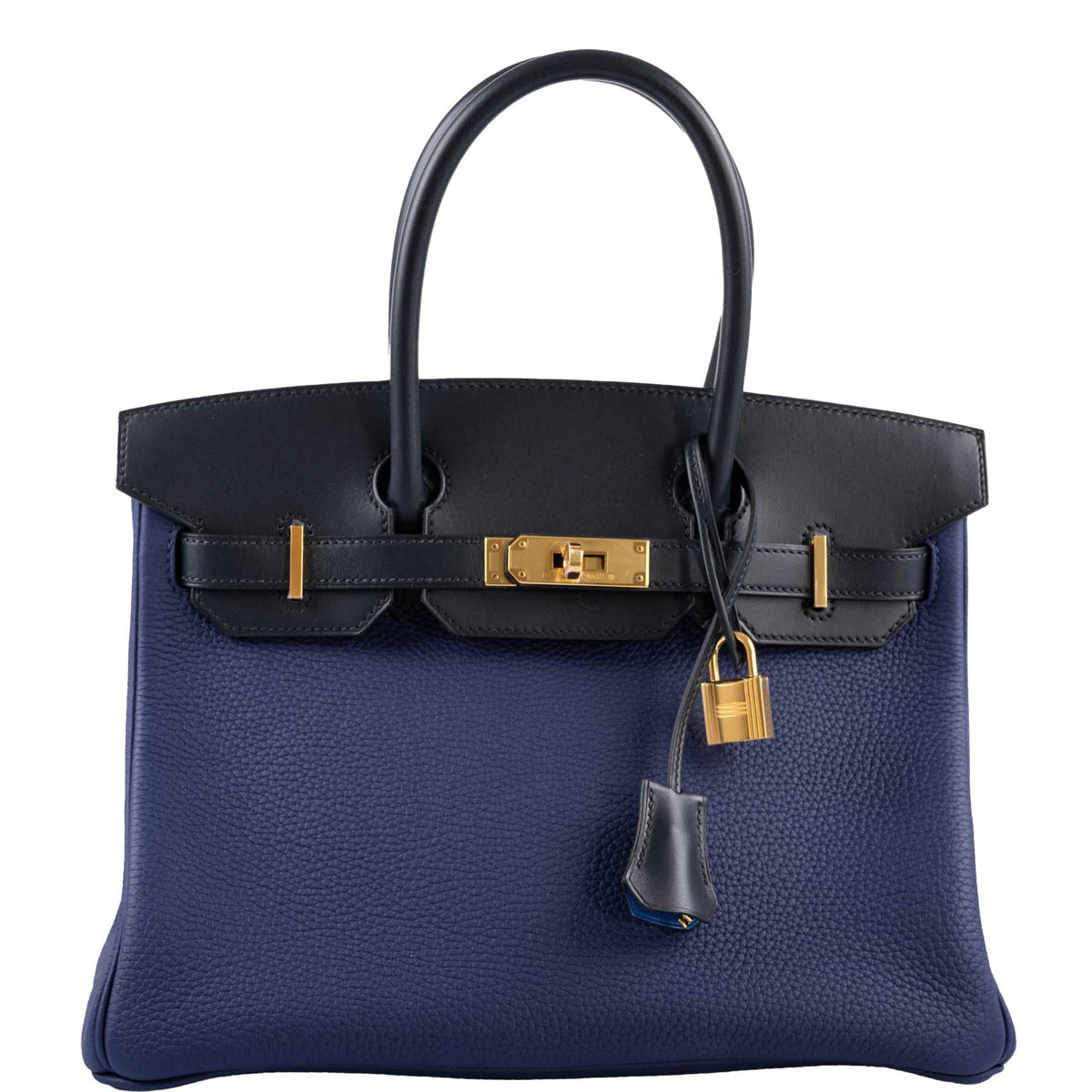 Hermes Birkin Touch 30 Bleu Encre Sombrero & Bleu Obscur Taurillon Clemence Gold Hardware