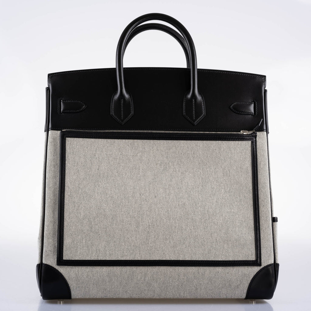 Hermes Cargo HAC Birkin 40 Black Box & Toile with Palladium Hardware