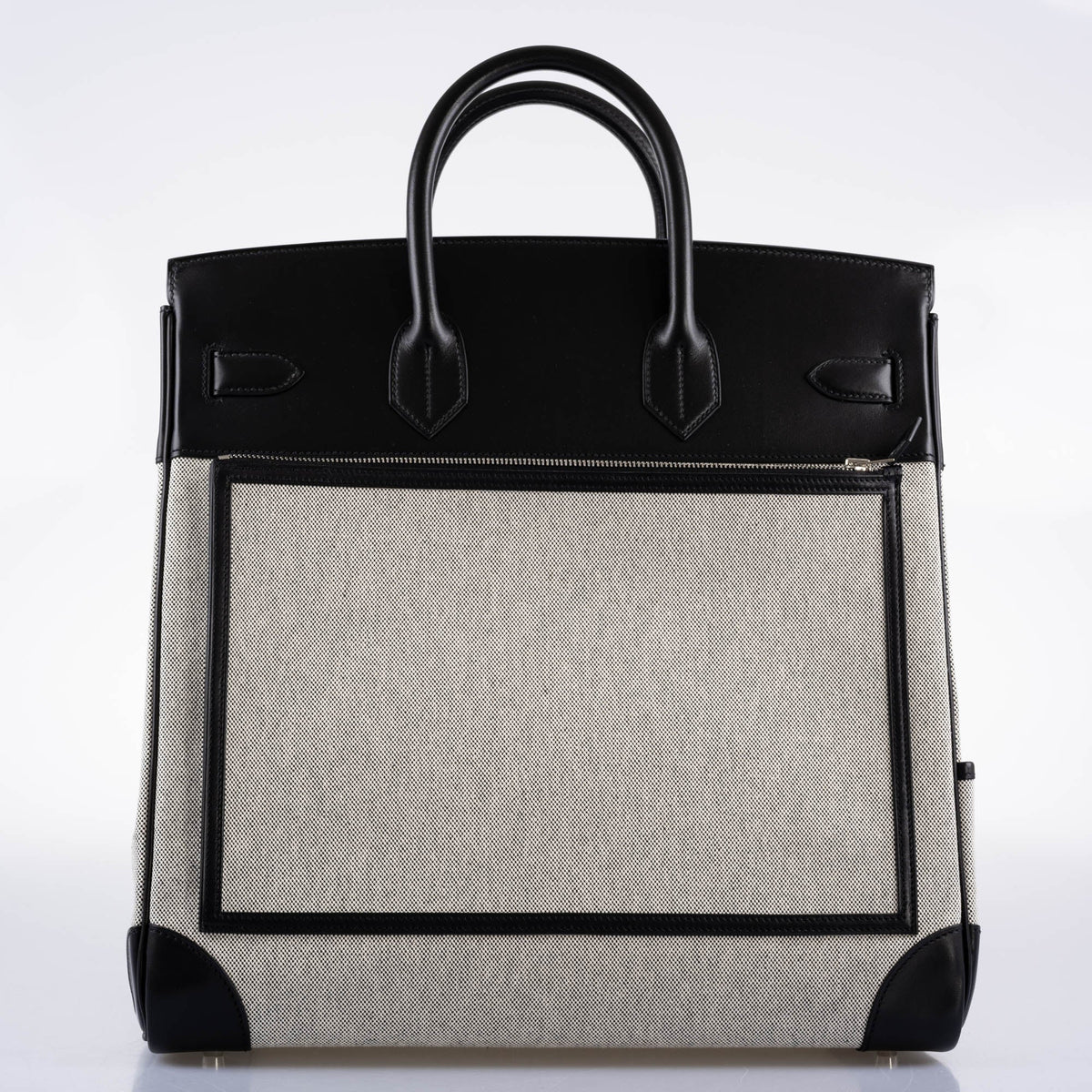 Hermes Cargo HAC Birkin 40 Black Box & Toile with Palladium Hardware