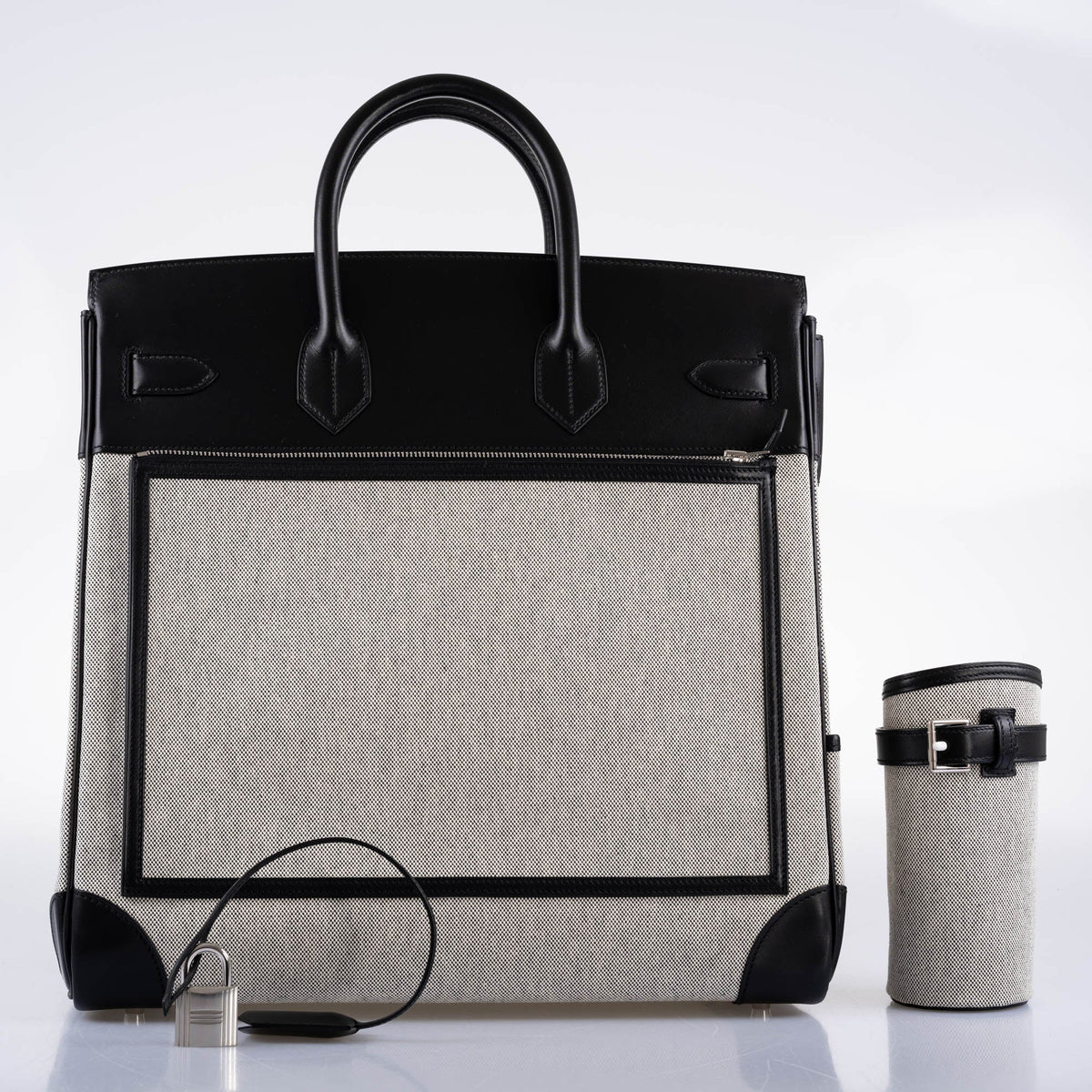 Hermes Cargo HAC Birkin 40 Black Box & Toile with Palladium Hardware